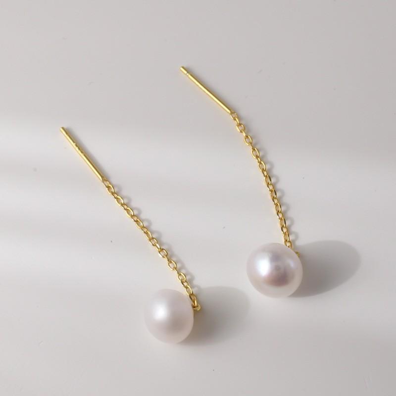 

Серьги с жемчугом для женщин Модные и универсальные серьги Простые серьги высокого класса