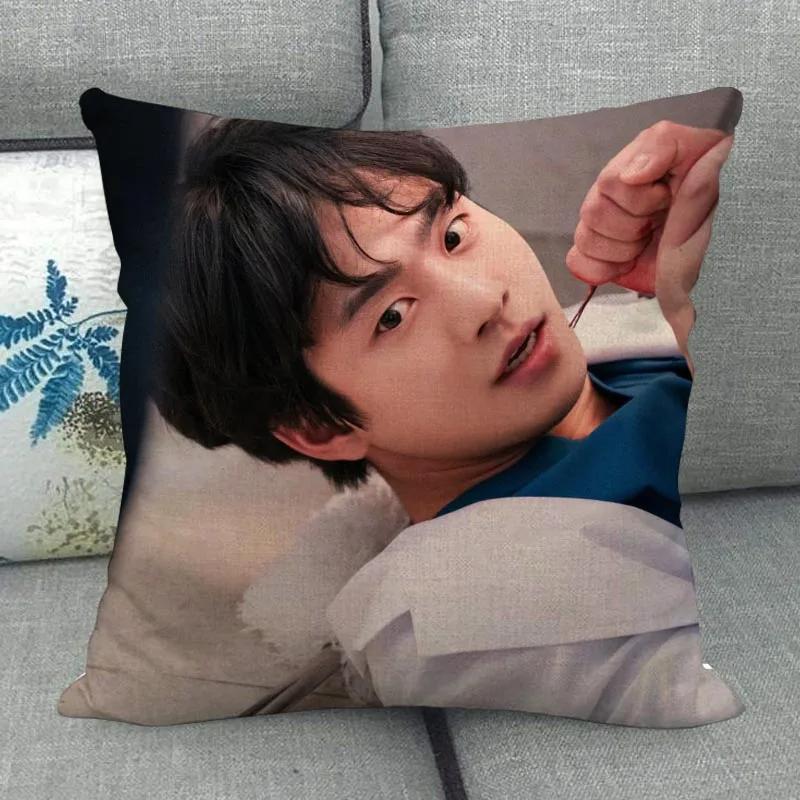 Custom Ahn Hyo Seop Pillowcase Wedding Decorative Cotton Linen Pillow Case For Home Pillowcover 45X45(One Sides)