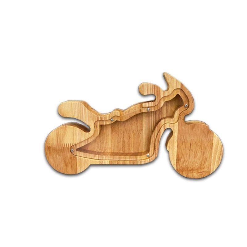 Cute Animals Wooden Money Box Coin Jar Transparent Acrylic Childrens Animal