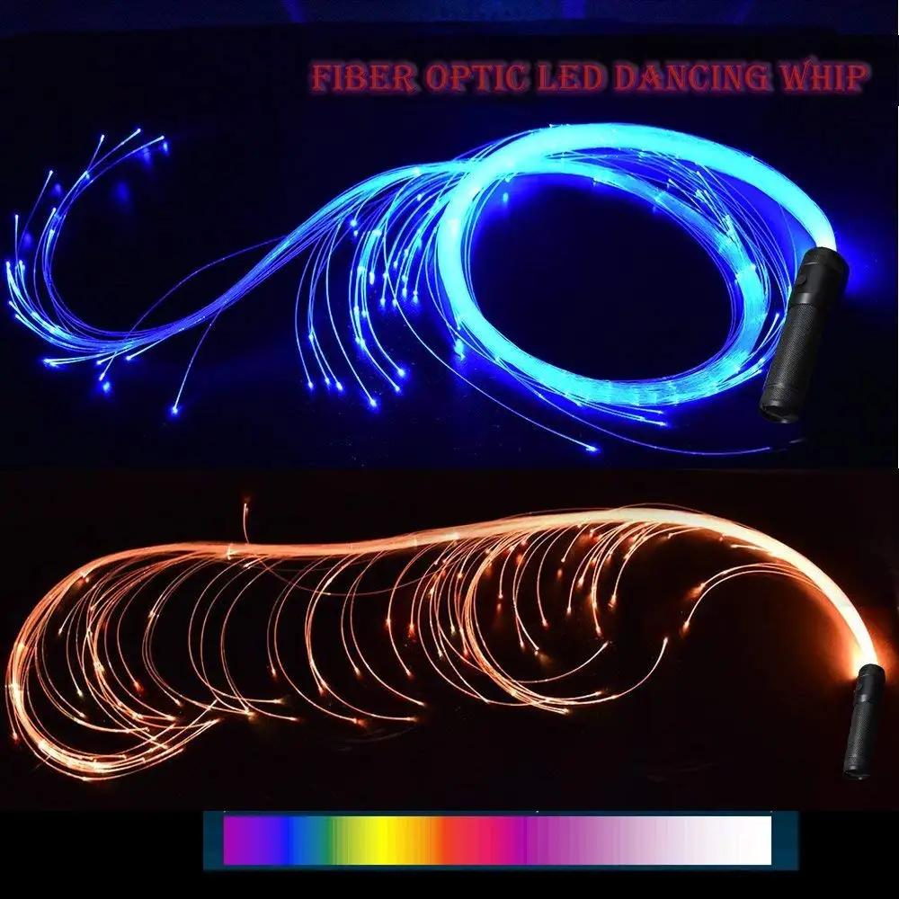 New LED Fiber Optic Whip 360° Swivel Glowing Whip RGB Pixel Light Up Flow Lace Disco Dance Festival Night Party Atmosphere Props
