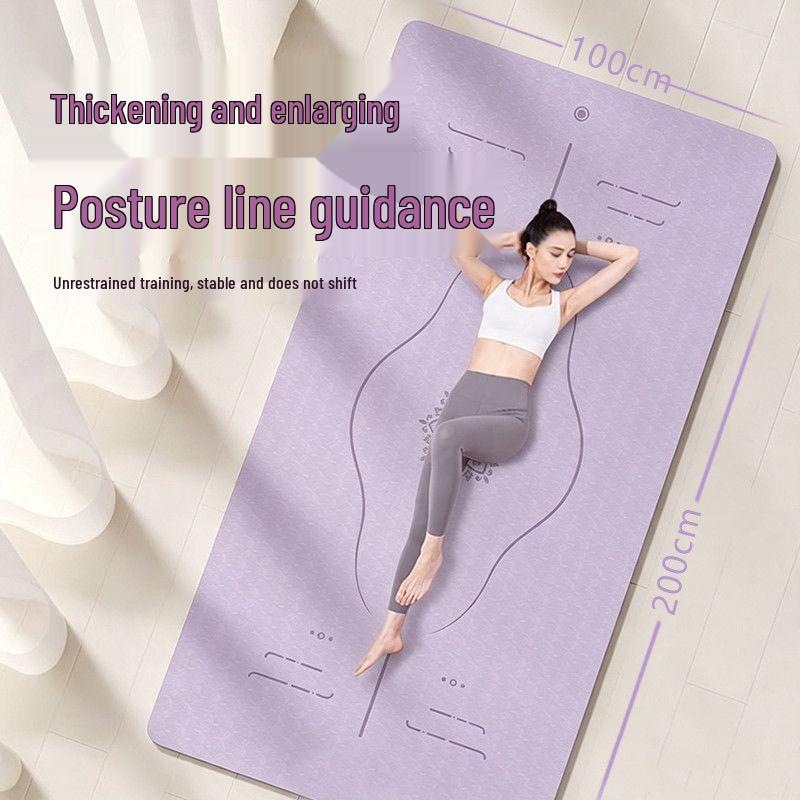 2026 Women's TPE Non-Slip Thickened Yoga Mat - Shock Absorbing & Sound Insulating