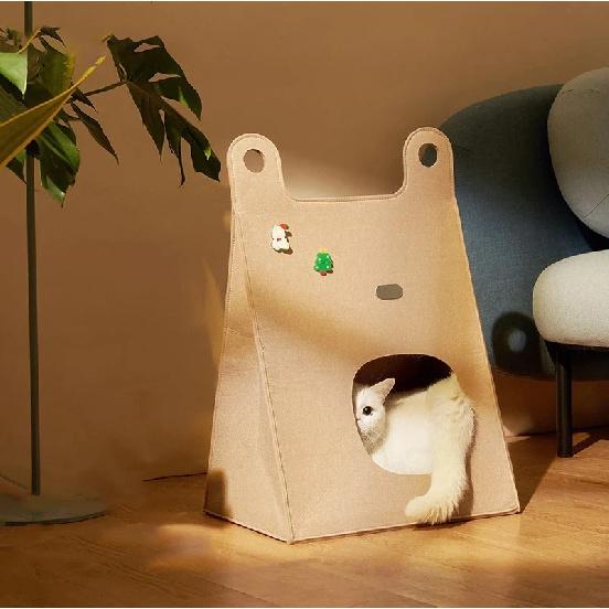 Multi-functional Pet Bed Felt Puppy Cat Washable Collapsible Cat Bed House Outdoor Pet Bag Breathable Mesh Four Seasons