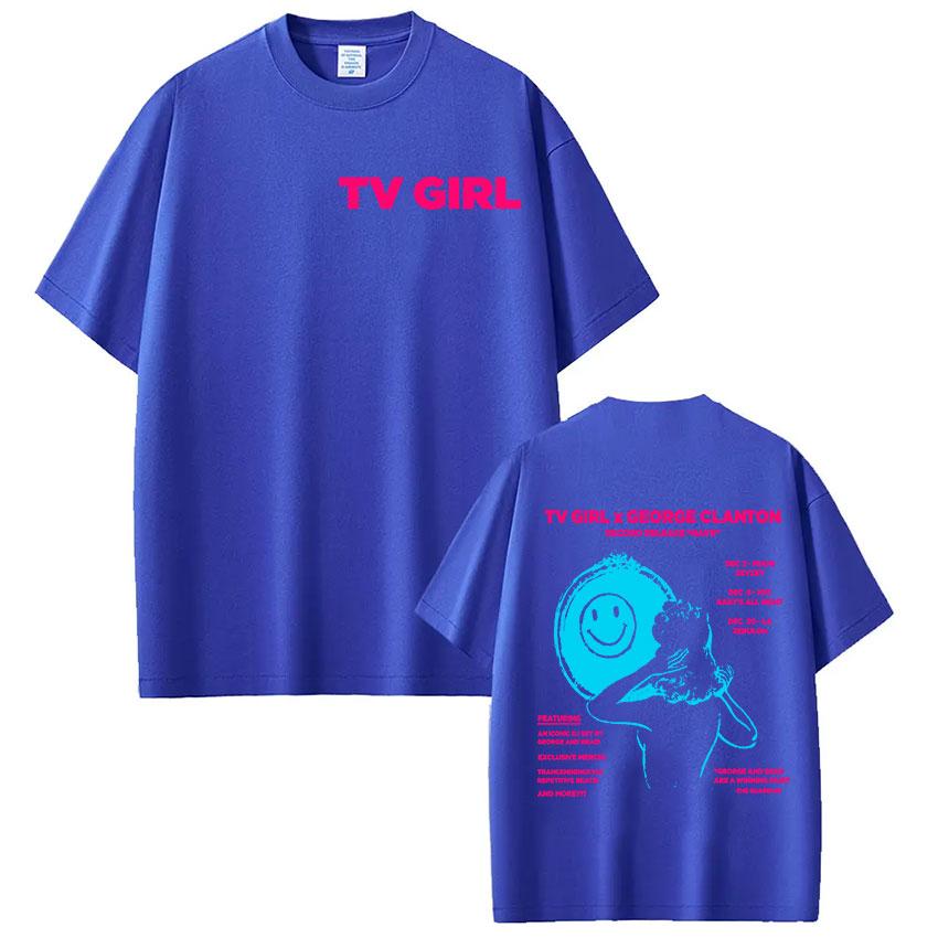 French Singer Tv Girl Series Tour 2025 Album TShirt Unisex Women Summer ONeck T Shirt Fashion High Quality Cotton Tees Streetwear