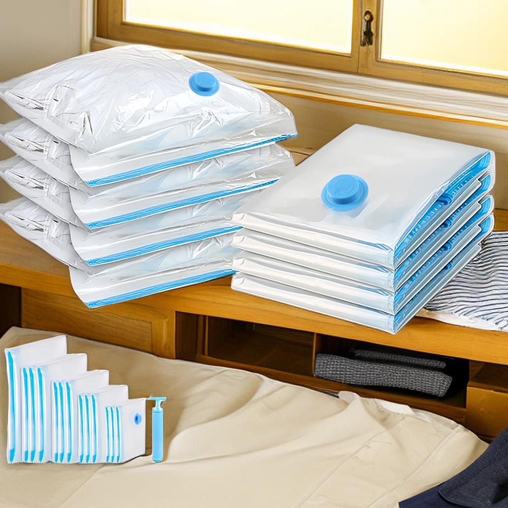 Thickened Compression Vacuum Bag for Household Clothing Quilts Air-Extracting Organizer Bag for Storage Space Saving hand pump i