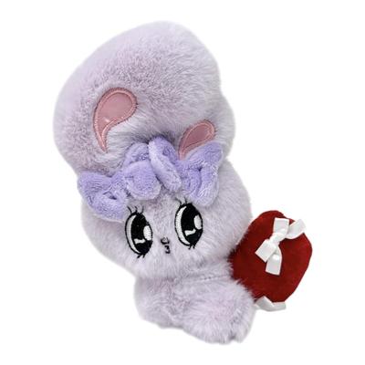 Esther Bunny Ribbon Heart Mascot Plush Toy, Cute, Official SNS Merchandise, Approx. 15cm (Lavender Bunny)