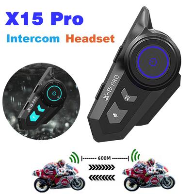 Bluetooth 5.2 Motorcycle Helmet Intercom Headset Waterproof Noise Reduction 600M Wireless Moto Stereo Interphone Handsfree