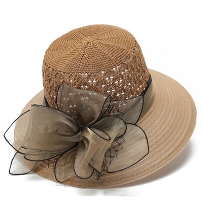 Atmungsaktiver Sommer-Sonnenhut für Damen – breite Krempe, Blumendekor für Reisen und Sonnenschutz