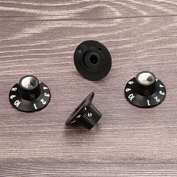 4 Stück Gitarren-Geschwindigkeitsregler-Knöpfe Elektrische Gitarre Topfhut-Knöpfe Kunststoff Gitarren-Lautstärke- und Tonregler-Knöpfe Einfach zu bedienen