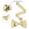[Allegra K] Bow Tie & Pocket Square 2-Piece Set, Solid Color, for Weddings and Parties, Men's, Champagne, Free Size