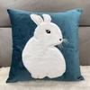Soft Rabbit Pillow Cover Sofa Cushion Velvet Embroidered Pillow Girl Heart Pink Cartoon Pillow Cover Cute Premium