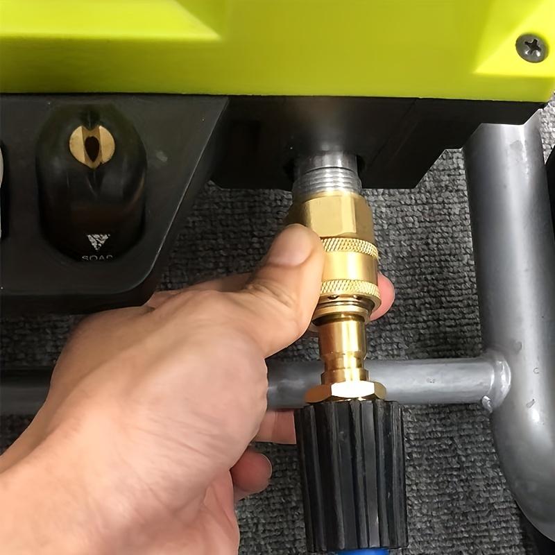 4-Pc High-Pressure Quick Disconnect Adapters, M22-15mm To 3/8", Solid Brass for Electric Pressure Washers
