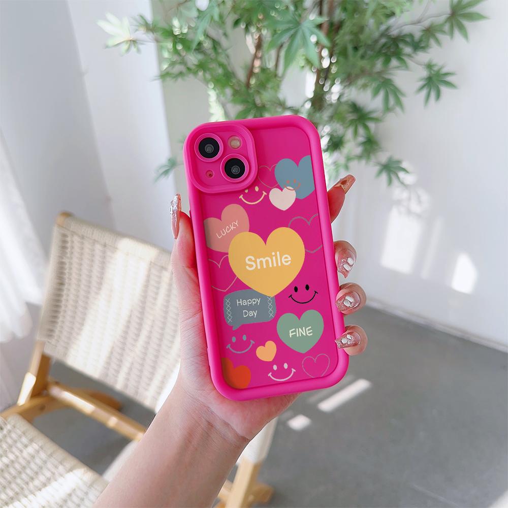 Lucky Smile Pattern Soft TPU Phone Case for iPhone 17 Air 16 15 14 Pro Max Plus 13 12 Mini 8 7 X Xs Back Cover