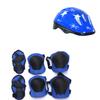 7-teiliges Kinder Skateboard Schutzset PVC Helm Knie Ellbogen Handgelenkschoner zum Skaten Radfahren Blau