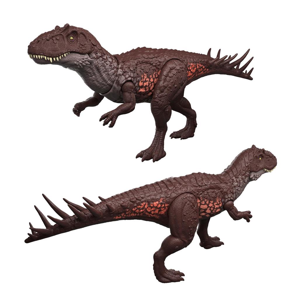 Mattel Jurassic World and Roaring Metriacanthosaurus Dinosaur Figure for Kids 32cm long Ages 4 and up Brown JKL83 Light-Up - Approx. - - -