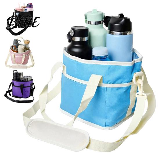 Stable Drink Caddy for Road Trips Beverage Pouch with Adjustable Strap Reusable Waterproof 4 Cup Carrier Heavy Duty Tray Cups Holder Foldable