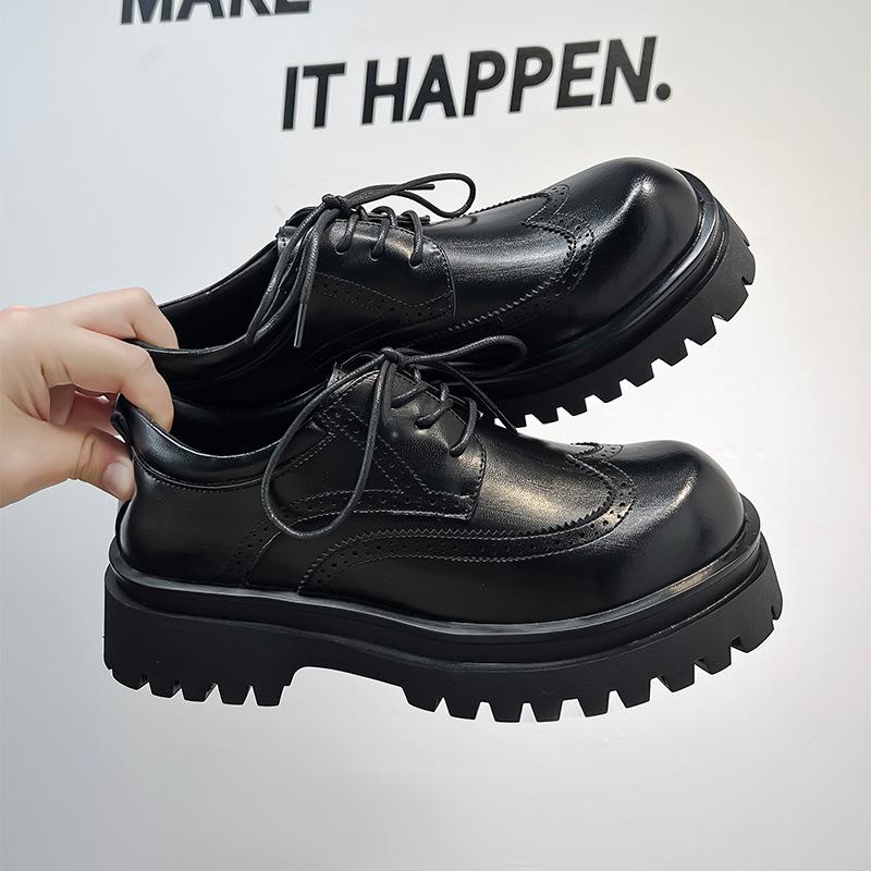 Fashion High Quality Platform Derby Shoes for Men British Port Style Casual Leather Shoes Fashionable Premium Shoes Men Leather Original