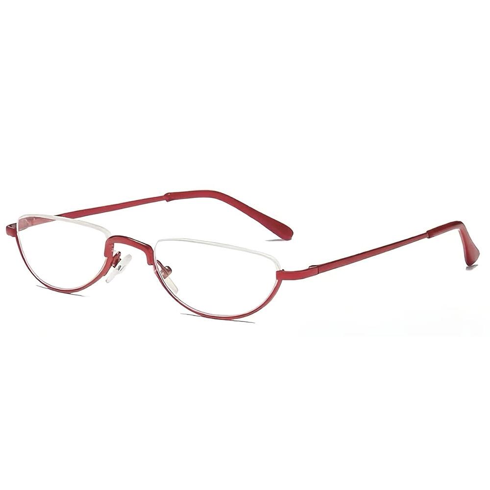 Retro Ultra-light Metal Half Frame Reading Glasses Portable Men Women Readers Optical Spectacle Small Frame Eyeglass
