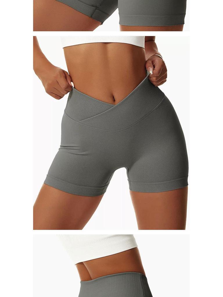 Women's High Waist Seamless Yoga and Running Shorts with Peach Lift