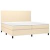 3141646 vidaXL Lit à sommier tapissier avec matelas Crème 200x200 cm Tissu