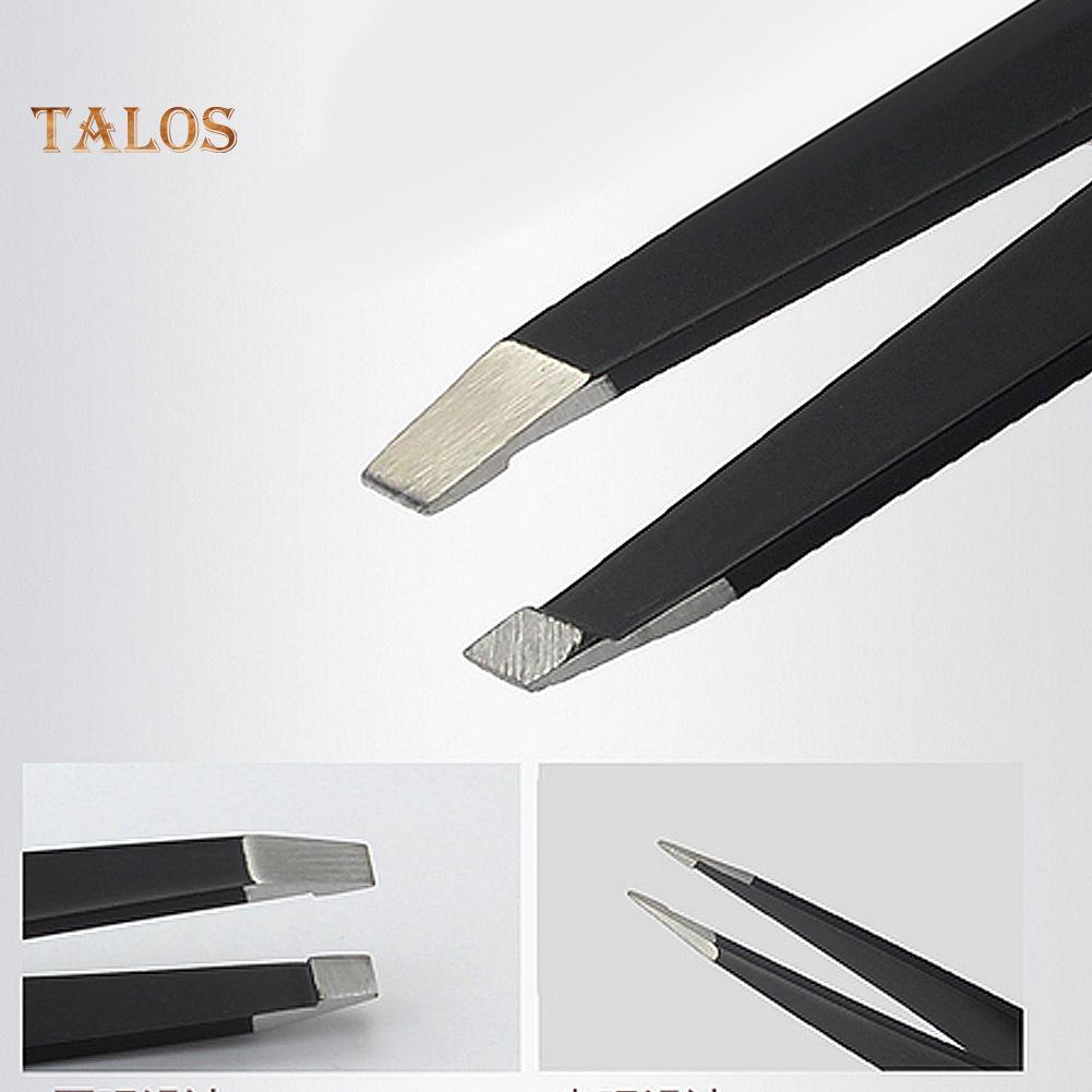 TBH 3Pcs Point Slant Flat Stainless Steel Eyebrow Tweezers Hair Removal Clips Set