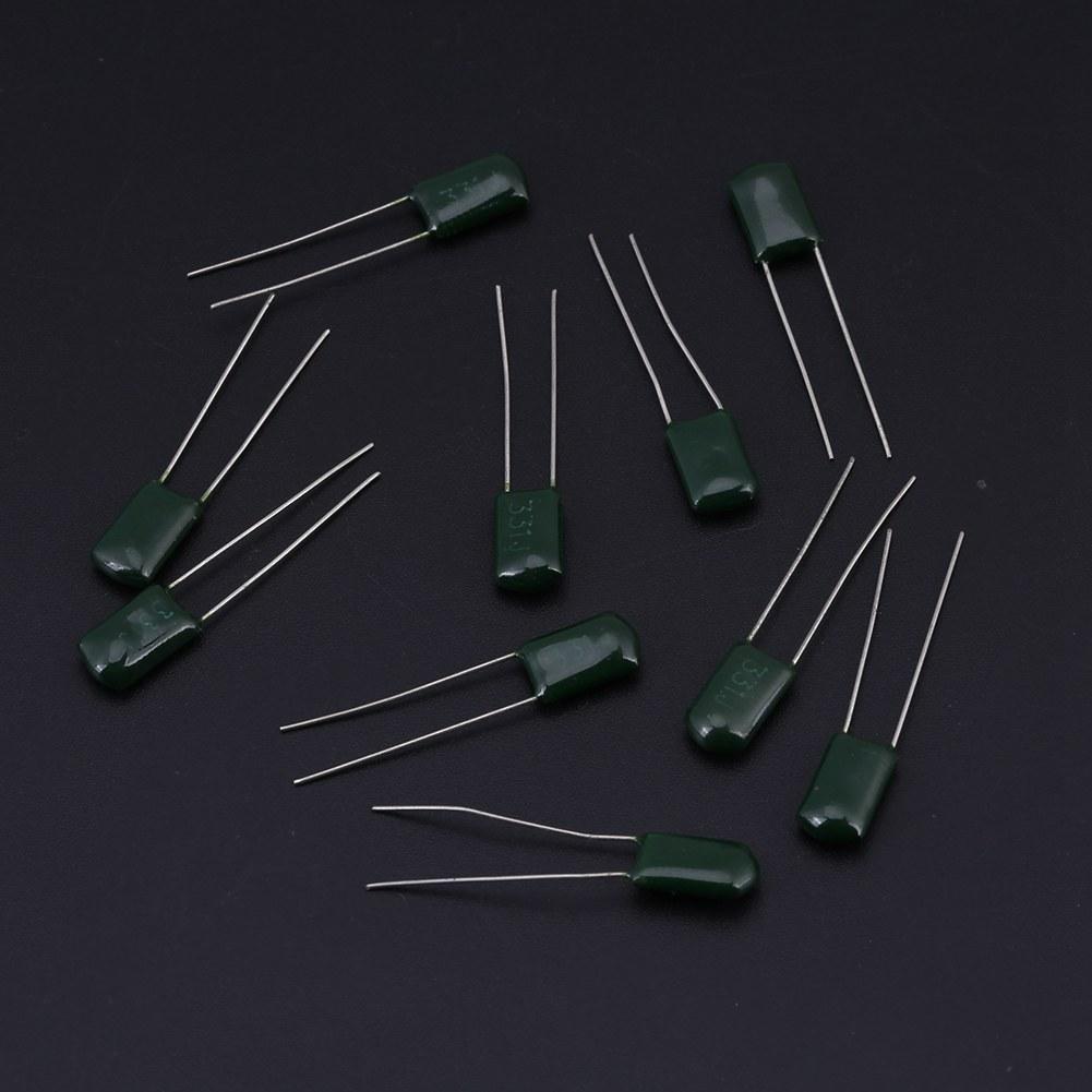150pcs 100V 15 Value 0.33nF 470nF Polyester Film Capacitors Assortment Kit Box
