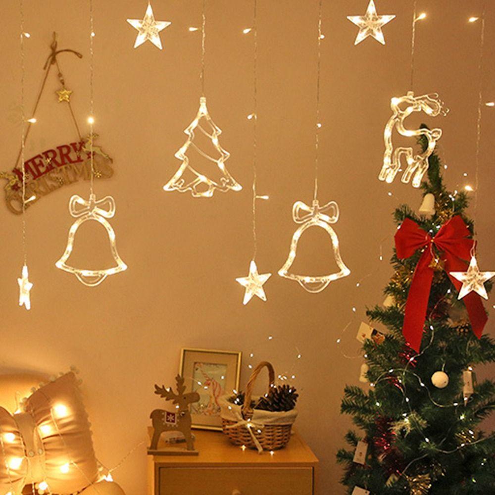 

Elk Christmas Decorative Light Creative Color Light Strings Curtain Light Courtyard