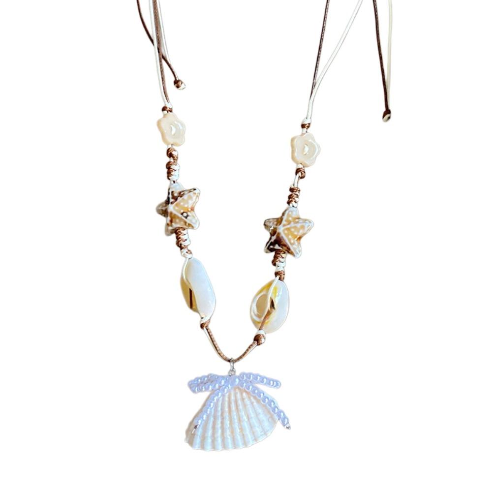 Pearl Shell Starfish Necklace Summer Sea Series Starfish Beach Neck Chain Daily