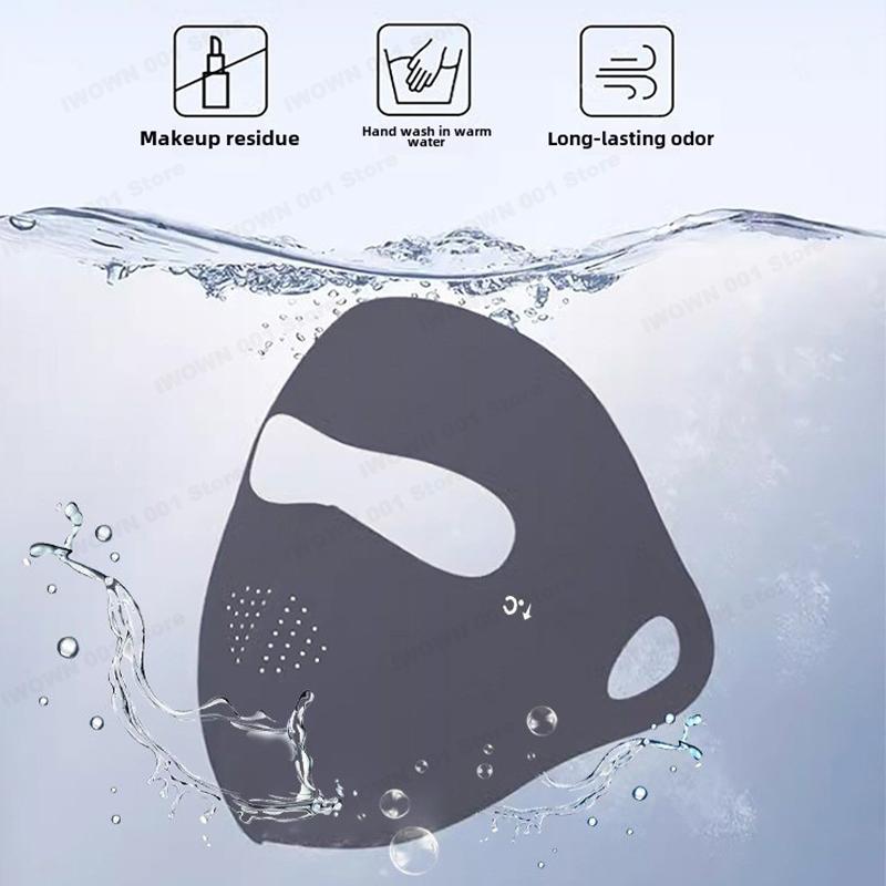 Sommar Isilke Ansiktsmask UV Solskydd Justerbar Andningsbar för Cykling Löpning Jakt Sportmask Unisex