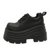 Fashion Thick-soled Lace-up Small Leather Shoes Women's Spring and Autumn New Small Super Thick-soled Heightening Single Shoes