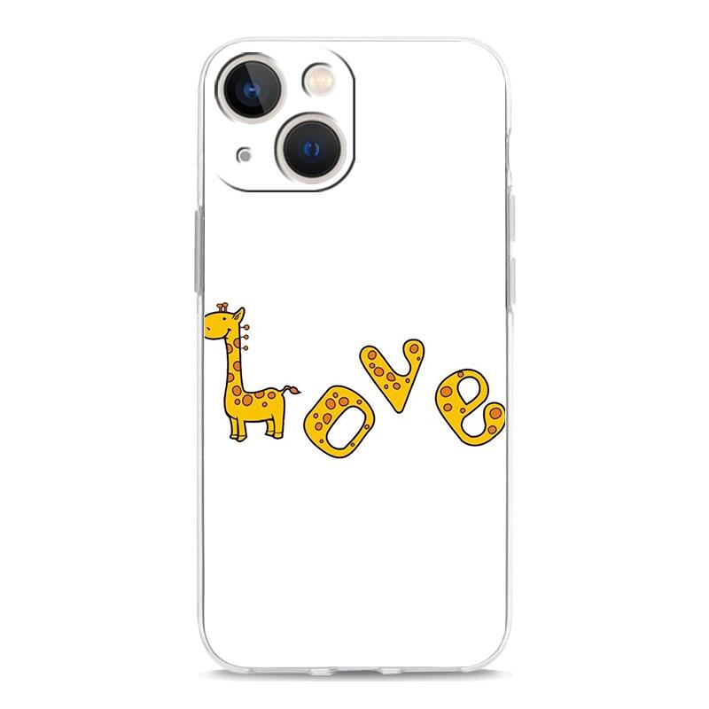 Giraffe Illustration Phone Case For iPhone 11 Cases iPhone 15 12 13 14 16 Pro Max X XR XS 14 15 Plus 16Pro iPhone16 Clear Cover