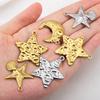 5pcs Stainless Steel Large Sun Star Moon Charms for DIY Women Necklace Bracelet Earrings Pendant Jewelry Craft Making Supplies