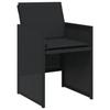VidaXL Set of 4 Garden Chairs with Cushions, Patio Seats, Balcony Chairs, Outdoor Patio Furniture, Black 4007436