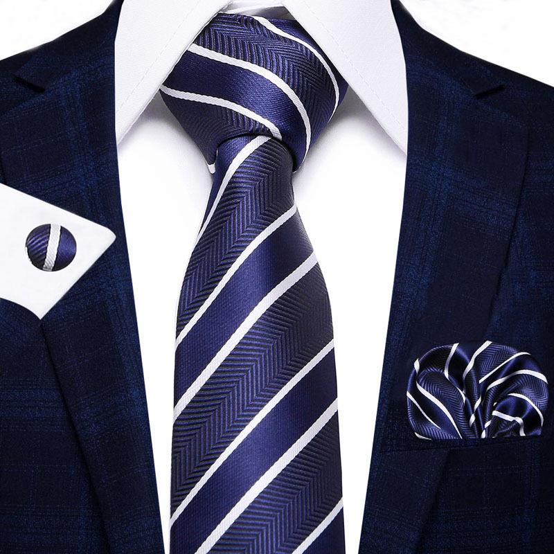Men'S Business Tie Set, Tie Bow Tie Pocket Towel Cufflinks 3-Piece Set