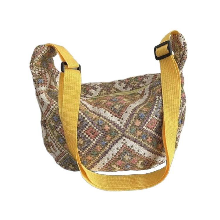 Этническая холщовая сумка-пельмень для повседневных прогулок Сумка через плечо Сумка на плечо