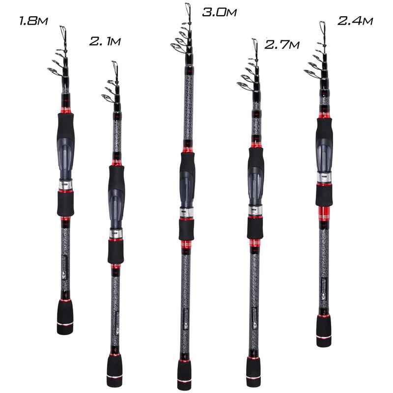 SOUGAYILANG Fishing Rod Portable Carbon Fiber Telescopic Fishing Pole 1.8m-3.0m Fishing Tackle Tools