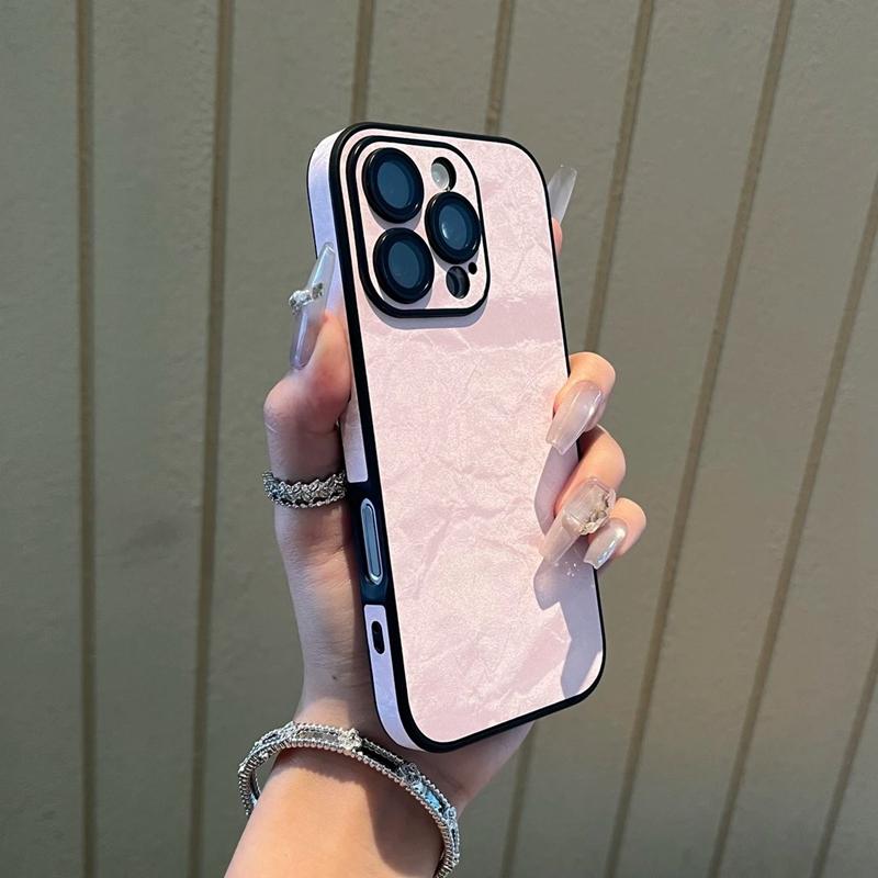 Luxury Leather Snow Mountain Pattern Phone Case For iPhone 11 12 13 14 15 16 Pro Max Plus Shockproof Bumper Cases Cover