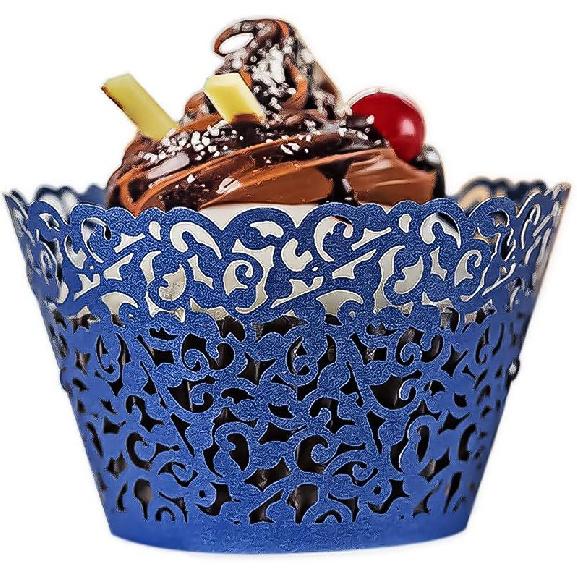 YOZATIA Vine Cupcake Wrappers, 60PCS Lace Cupcake Liners for Regular Sized Cupcake (Pink)