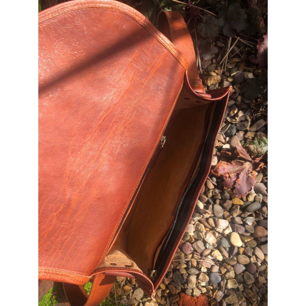 Большая кожаная седельная сумка — фото 4