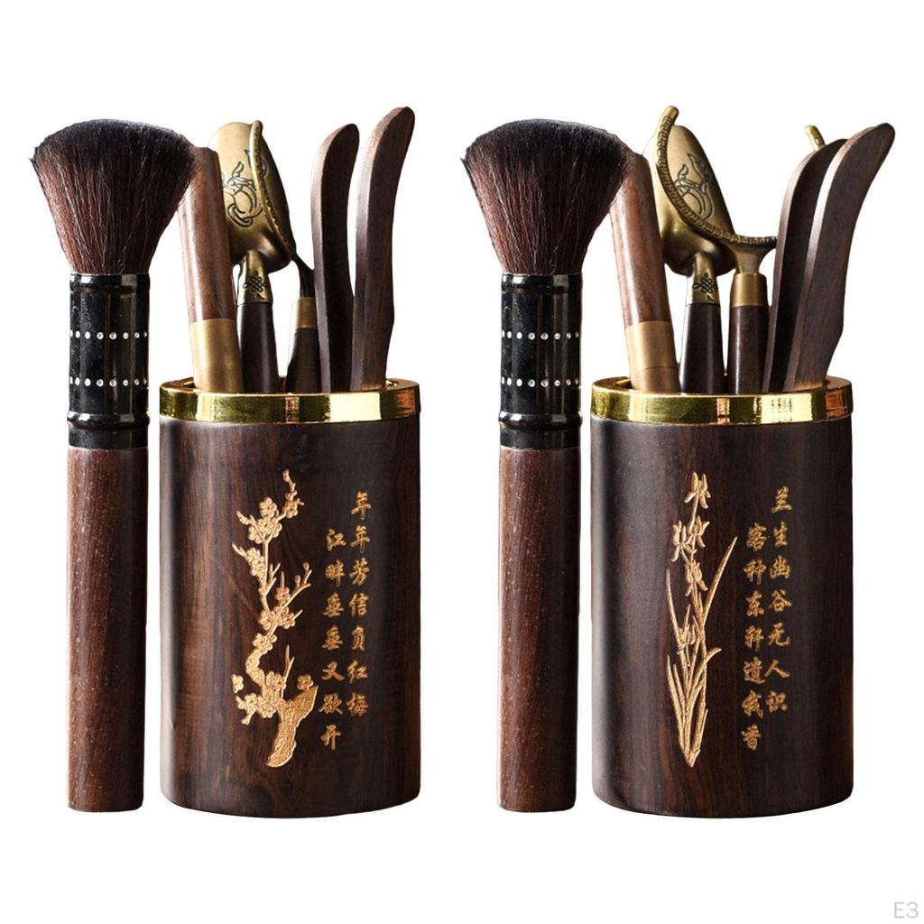 6 Piece Japanese Tea Set Teaware Accessories Wooden Household Cylinder Making