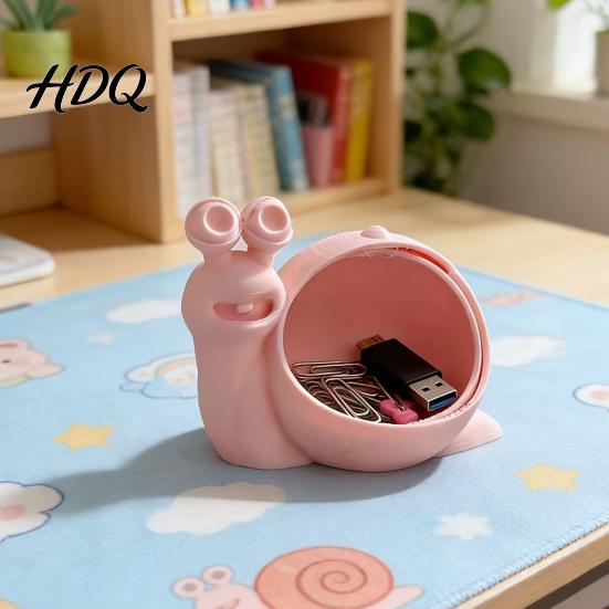 Novelty Snail Ornament Cute Storage Box 3D Printed Ornament Trinket Desktop Organizer