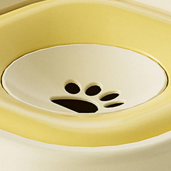 Cat Water Bowl Pet with Floating Disk, No Spill Dispenser Food Grade Plastic for Dogs Cats, Splash Proof Slow Drink Feeder Detachable Container