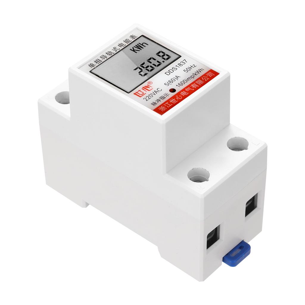 DDS LDG Single Phase Energy Meter, 220V 50Hz LCD Display with Real Time Voltage Current Power Monitoring, for Home Commercial Use