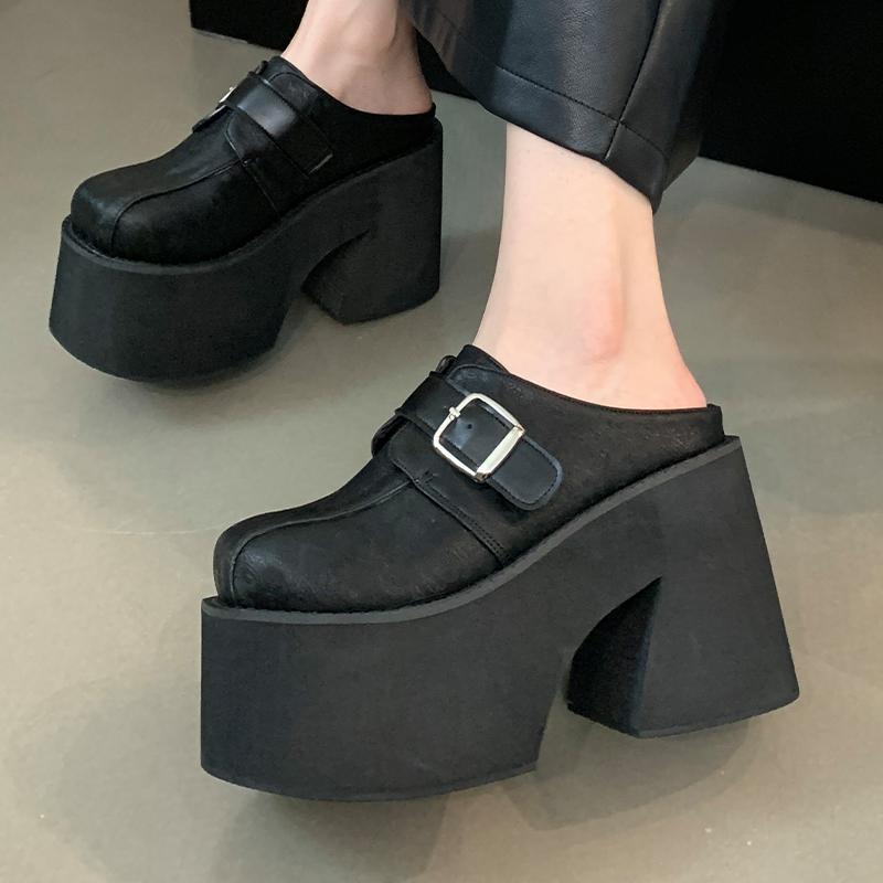 Fashion New Designer Women's Slippers for Large-sized Women Wear Comfort Slippers of Size 34-43 Summer 11cm Thick-bottomed Zapatos Mujer