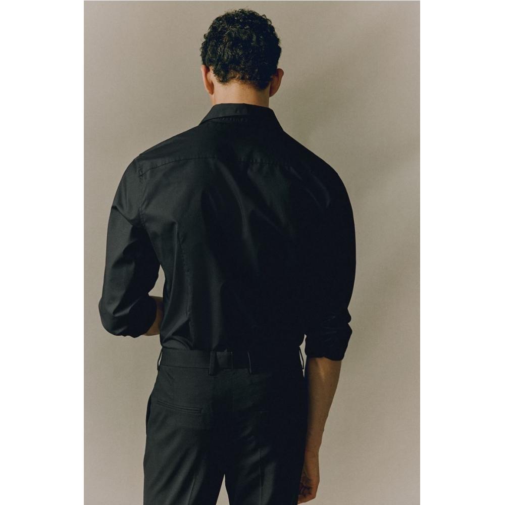 H M Easy Care sliM Fit sHirt Black