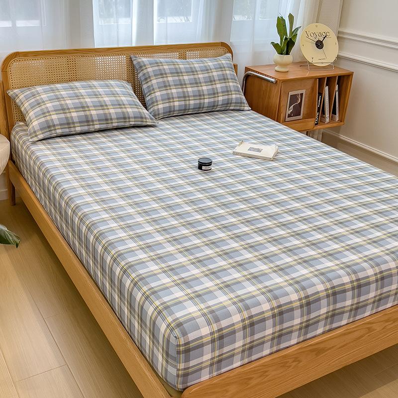 New Style Bed Sheet Single Piece Unprinted Style Bed Cover Mattress Protector Dormitory Single Non-slip Bed Sheet Universal for All Seasons