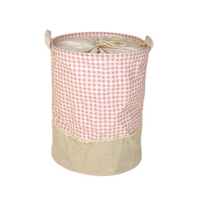 Big Japanese Pastoral Cotton and Linen Waterproof Laundry Bag Basket