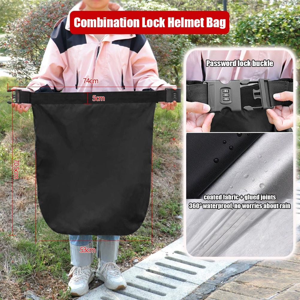 Motorbike Helmet Bag Waterproof Combination Lock Anti-Theft Luggage Storage Bag Rider Portable Travel Motorcycle Equipments Bag