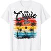 On Cruise Time Coconut Tree Graphic Summer Vacation Cruising T-Shirt