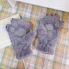 Gants Mignons Patte de Chat Patte d'Ours Doigt Entier, Conviennent aux Hommes et aux Femmes, Hiver Épais et Doux, Gants d'Extérieur Pelucheux et Chauds
