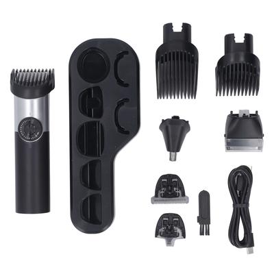 5 In 1 Hair Clipper Kit 19 Limit Length Adjust Electric Hair Grooming Trimmer with LCD Screen for